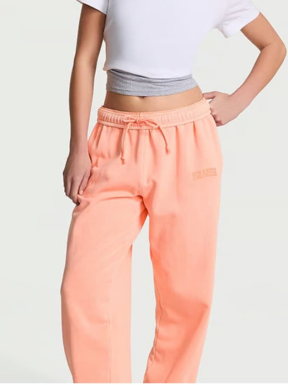 VS PINK Ivy Fleece Campus Sweatpants Orange Hills XXL Short